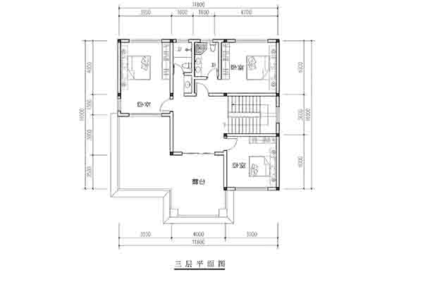 11.8m×11m三层农村自建房｜钢筋框架+超实用布局，农村盖房选择 - 建房图纸