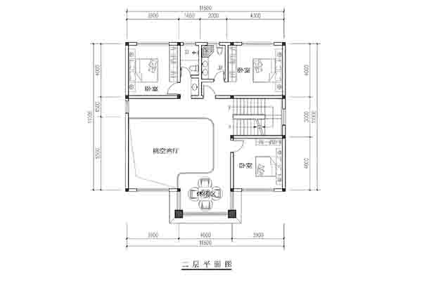 二层农村自建房平面图·11.5m×11m钢筋结构 | 每层面积/挑高/房间数据表格
