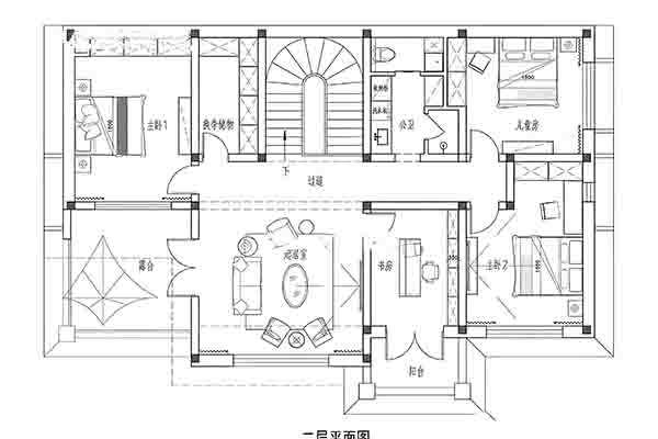 12m×9m二层农村自建房｜一层双卧+二层书房儿童房，钢筋结构小户型实用之选