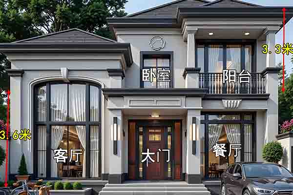 15m×13.4m二层农村自建房装修效果图