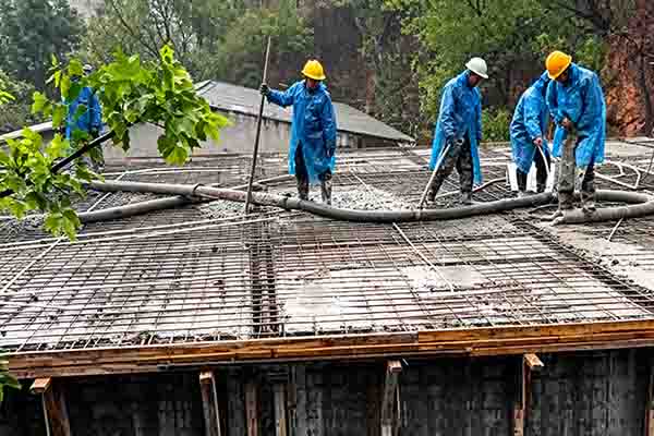 山西阳泉平定县农村自建房三层钢筋网架330平框架结构应用案例整体外观 | 通用型结构 | 水利设备整体结构展示